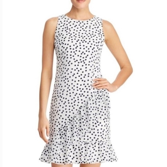 Lauren Ralph Lauren Dresses & Skirts - NWOT White Ruffled Polka Dot sleeveless Dress SZ 8